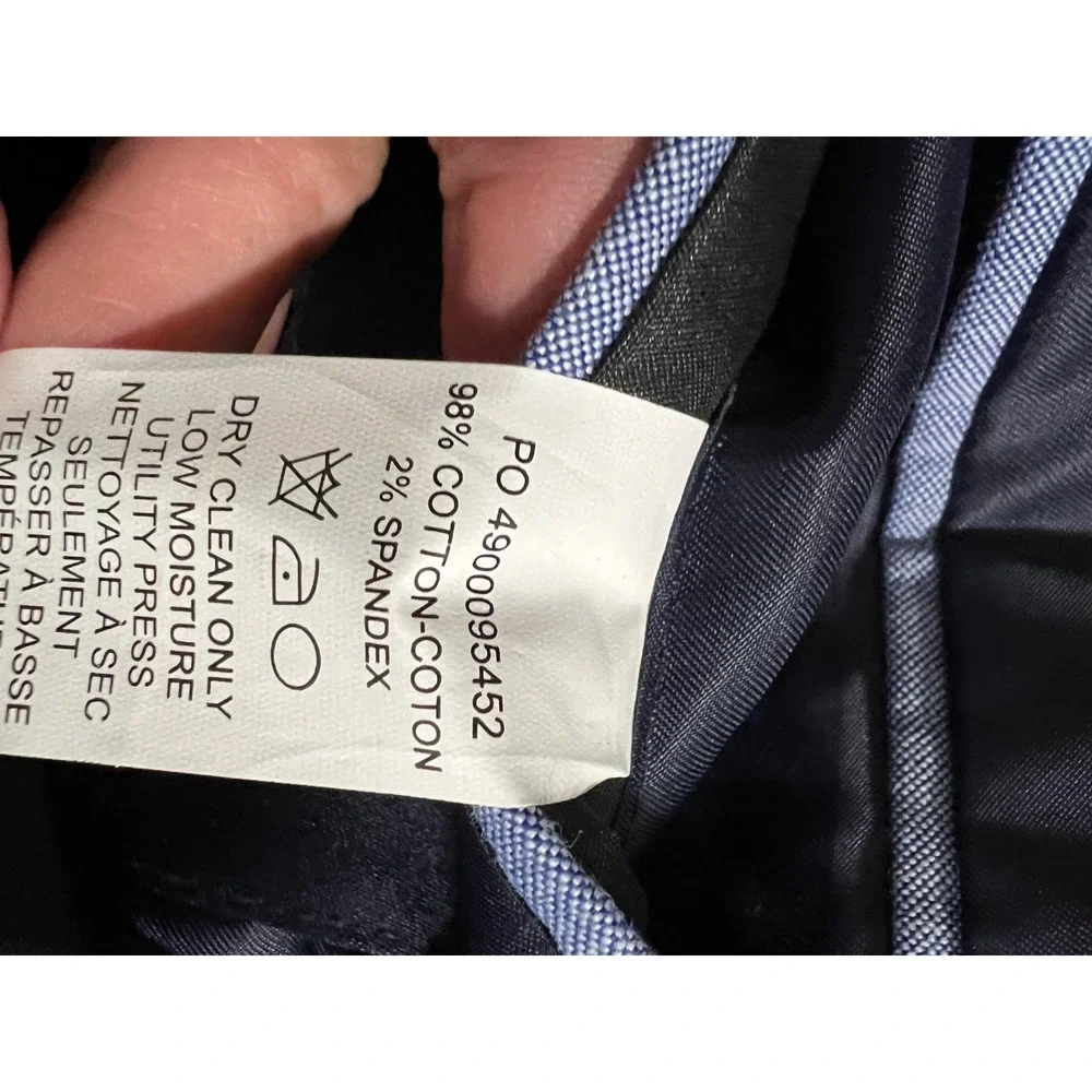 Tommy Hilfiger Mens Navy Blue Plaid Corduroy Sport Coat Blazer 43R